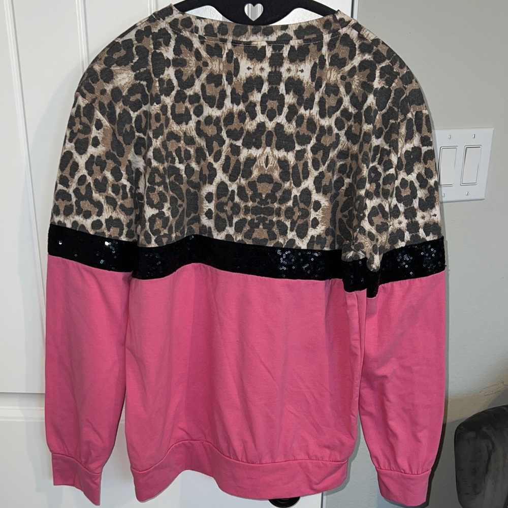 Leopard, Pink and Sequin Shirt - Picture 6 of 6
